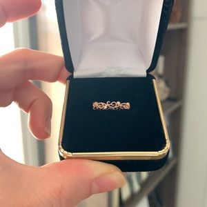 Olive Ave Jewelry beautiful 14k Rose gold band with diamonds